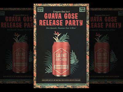 Guava Gose Release Party beer party poster tropical