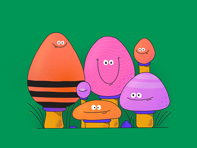 Mushrooms character character design colors design illustration kids mushroom mushrooms procreate thecamiloes