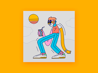 Summer vibes character character design colors illustration mask music procreate soda summer thecamiloes