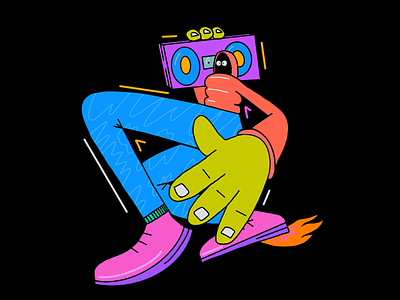 boombox boombox character character design color colors design hiphop illustration music procreate thecamiloes