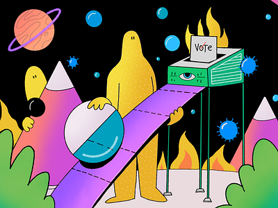 Vote! character colors dumptrump illustration ipad music procreate thecamiloes vote