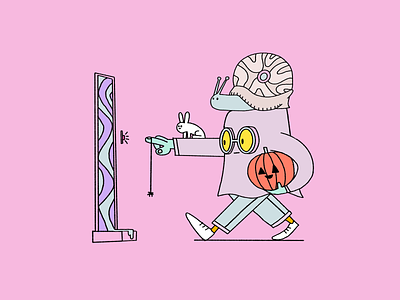 Trick or Treat bunny character character design color colors design door ghost halloween illustration procreate snail thecamiloes