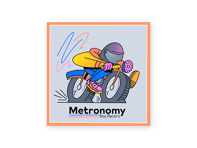 Metronomy - Boy Racers boyracers character character design color colors design illustration ipad metronomy motorcycle music procreate thecamiloes