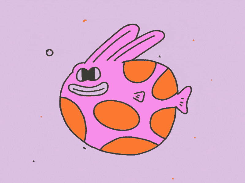 🐡+🐇=🤷‍♂️ animation blowfish character colors fish framebyframe illustration procreate thecamiloes