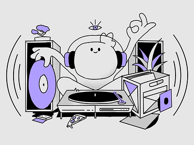 Baggie Music baggie character illustration music plants records