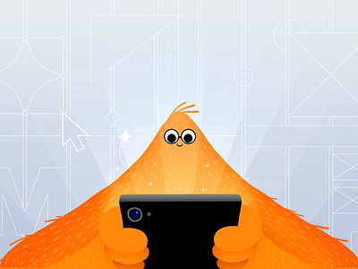 Interactive Design illustration ipad iphone mobile monster orange ui ux wireframes