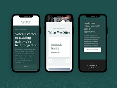 Mobile Mockup Concept - Pain Management Clinic mobile web web designer webdesign website website concept