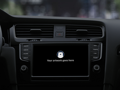 Carplay Wide Mockup PSD Freebie