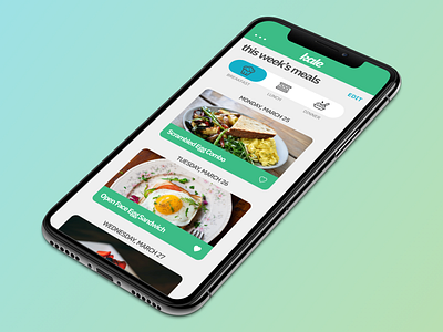 Kale UX Design Project - This Week's Meals Screen app branding concept ui deisgn ux designer ux ui