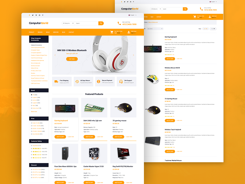 Computer Store – PSD Template by ComboBlocks on Dribbble