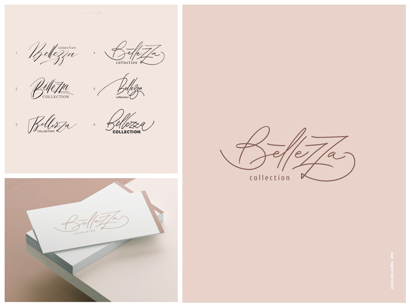 Bellezza lettering calligraphy logotype design logo