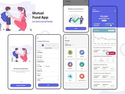 Mutual Fund App app branding design funding icon illustrator mutual fund mutual fund app trading trading app ui ui kit uiux xd design