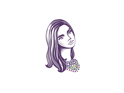 The girl in the necklace artwork design girl illustration vector