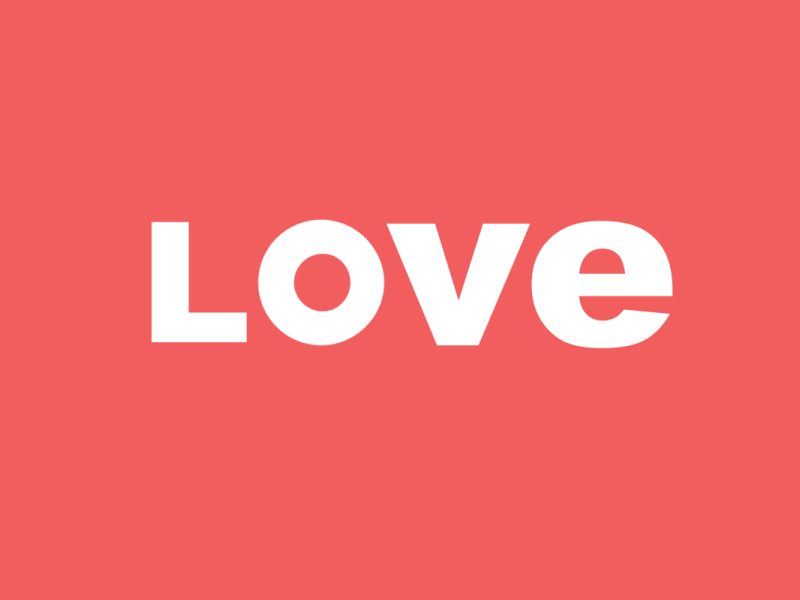 a simple animation about the letter "love" animation gif