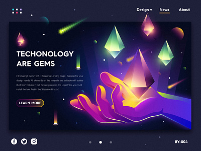 Techonology are Gems gem hand illustration technology