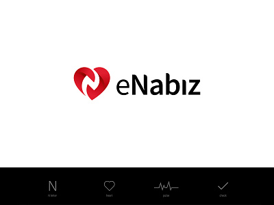 Heart + N + Pulse + Check heart heart logo n letter n logo pulse