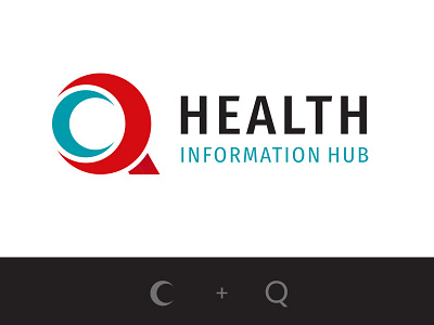 health Information hub logo logo design q letter