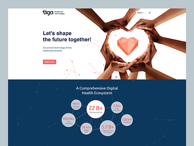 Tiga Healthcare web site design branding graphic design heart ui web design