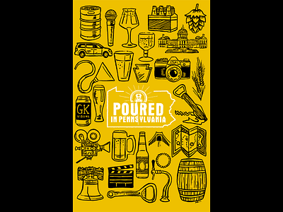 Poured in Pennsylvania Poster beer illustration poster