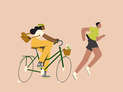 Moving Bodies 01 bicycle illustration runner