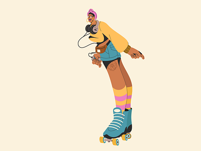 Rollerblader illustration rollerblading vector