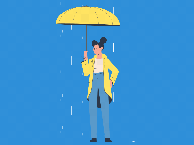 Rainy Day flash rain umbrella vector