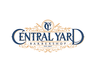 Central Yard Barbershop barber barbershop brand branding fashion logo logodesign logotype oldschool vintage