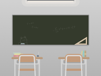 Classroom blackboard book classroom lamp pen school table