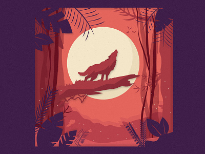 Lone wolf adobe illustration classic colors designer designing graphic graphic art graphicdesigner illustration nepal