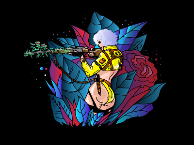 Guns, Roses & Butt adobe adobe illustration classic colors design graphic graphic art graphicdesigner illustration nepal