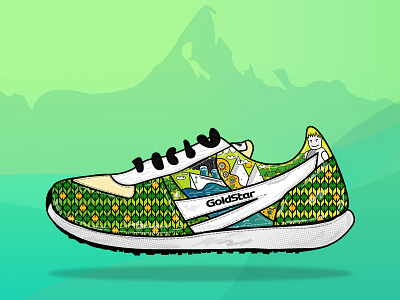 Goldstar designing graphic illustration nepal shoes