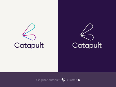 Catapult Logo branding catapult design gradient graphic design logo logo design monogram monogram logo sans serif slingshot symbol tech logo technology