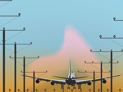 Landing Flight design flight illustration landing vector