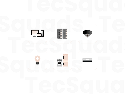 Icons for TecSquads branding design figma flaticons home appliances icons design illustration ui vector