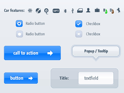 Monta UI blue button checkbox design gray icon interface popup radio textfield tooltip user web