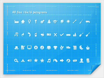48 FREE 16x16 Pictograms blueprint download fireworks free icons illustrator pictograms vector