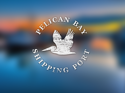 Pelican Logo bay bird blurry fly logo pelican port sea shipping texture vintage