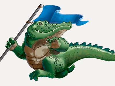 Alligator Run alligator capture the flag cartoon character flag game illustration photoshop run