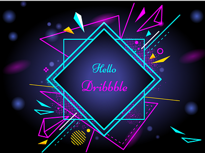 Hello Dribbble colourful hello hello dribbble illustration invitation
