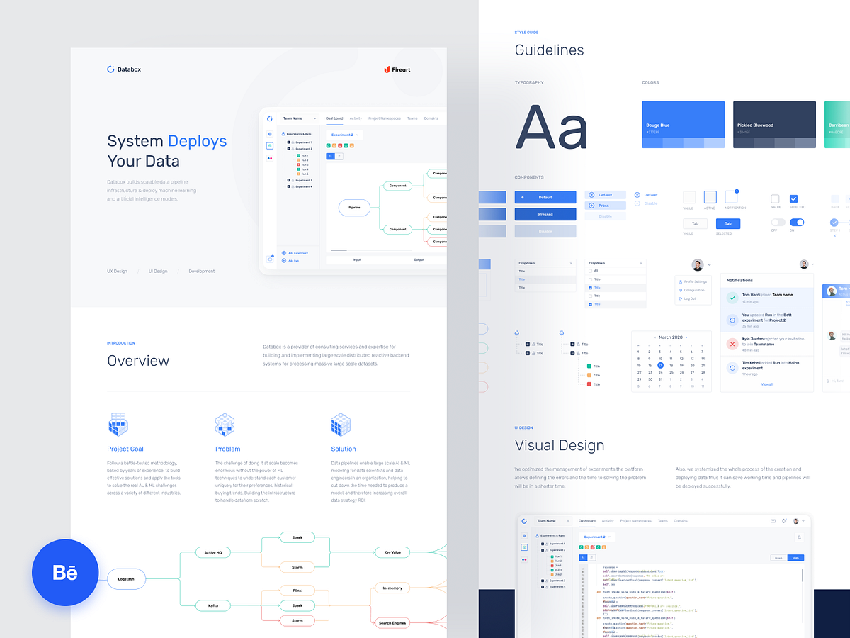 Data Pipeline Dashboard Behance Casestudy by Anna Truong for Fireart ...