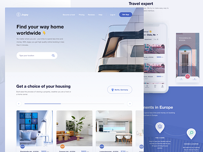 Homepage design for Jogsy app design landing marketing minimal real estate ui ux web webdesign website