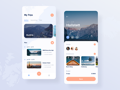 Trip planner app concept