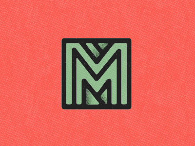 M logo m personal mark red texture