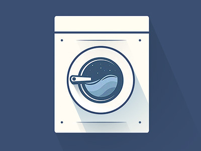 Laundry icon laundromat logo lunar seattle shadow stars washer