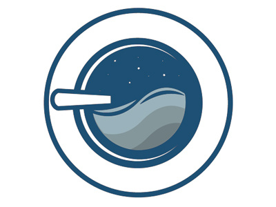 Laundromat Logo astronomy circle cleaner dry dryer eclipse illustrator laundromat logo lunar moon rinse ripple space stars tumble vector water wave