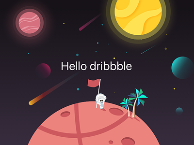Hello Dribbble dribbble dribbbleinvite firstshot illustration invitation shot