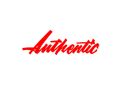 Authentic. authentic brush calligraphy design flow font hand lettering hand made illustration lettering red script type typography