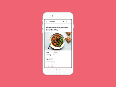 Recipe Redesign recipe app redesign ui challenge