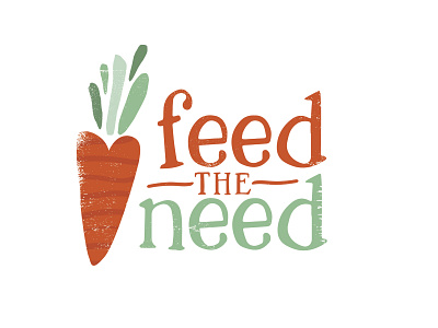 Feed the Need carrot charity food heart illustration logo thanksgiving wordmark