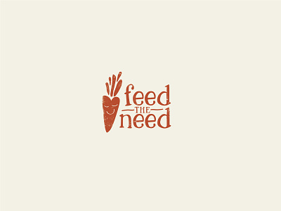 Feed the Need branding carrot charity food heart logo type wordmark